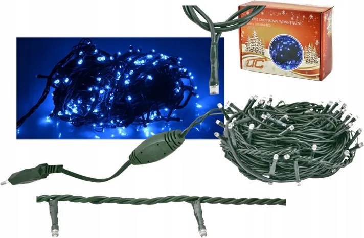 Karácsonyfa fényfüzér 100 Led 10m kék beltéri