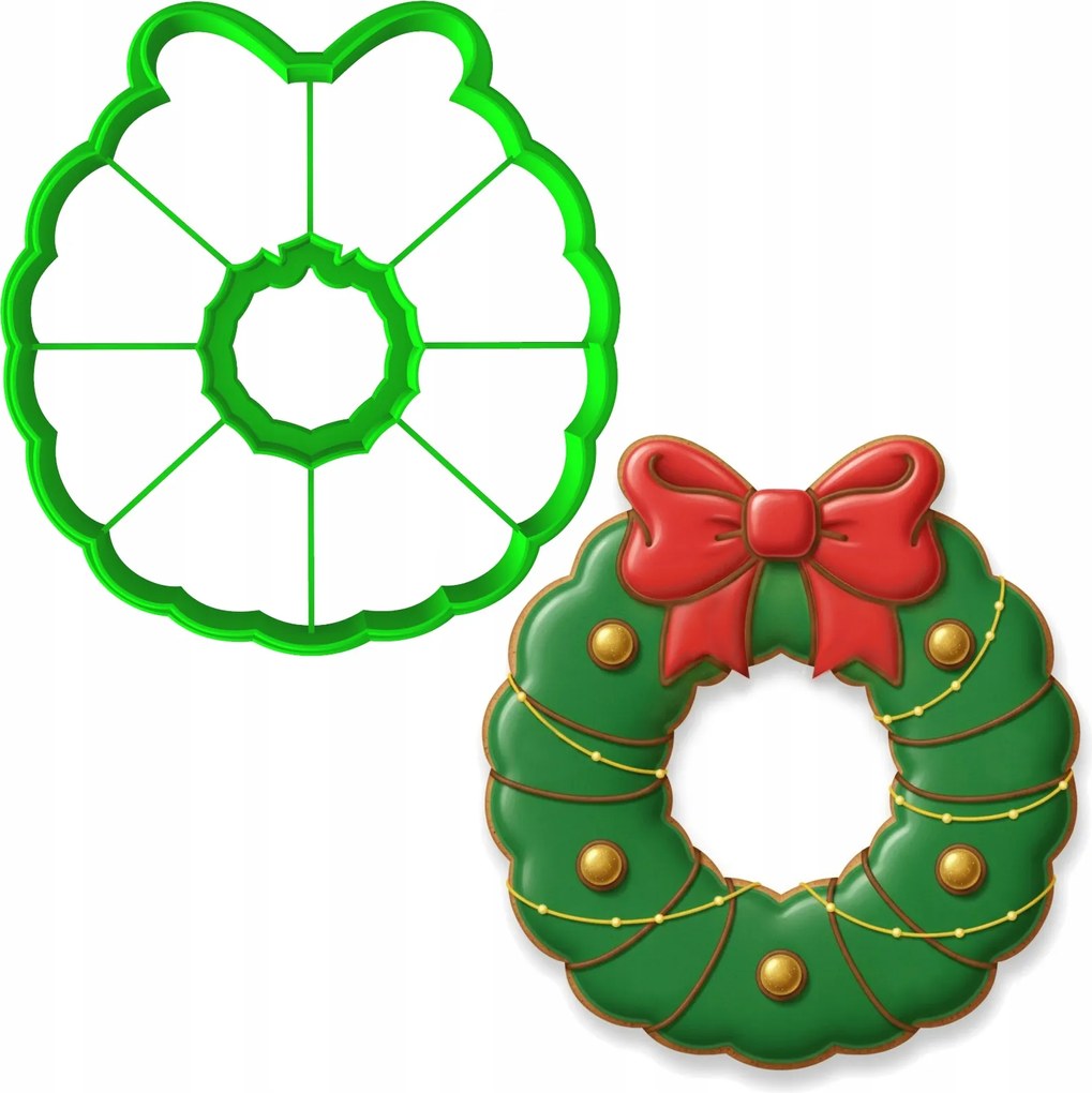 Karácsonyi Forma Mézeskalács lyukasztó Karácsonyi koszorú 8cm