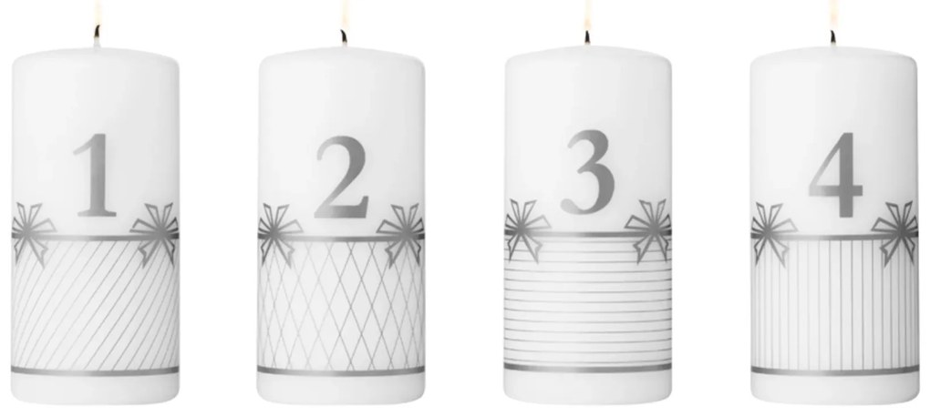 Adventi gyertyák 2025 ezüst, 4 db - Georg Jensen