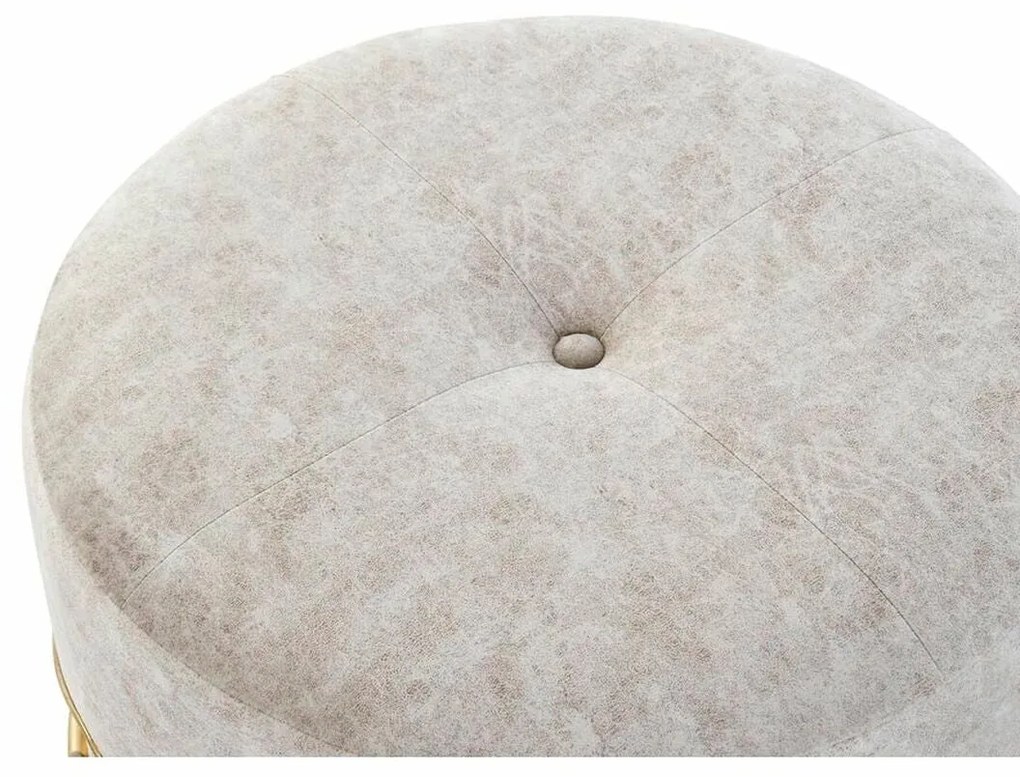 Modern kerek puff / ülőpad bézs Arany színben bársony