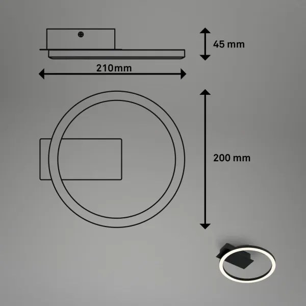 Briloner 3778-015 - LED mennyezeti lámpatest FRAME LED/5W/230V átm. 20 cm fekete