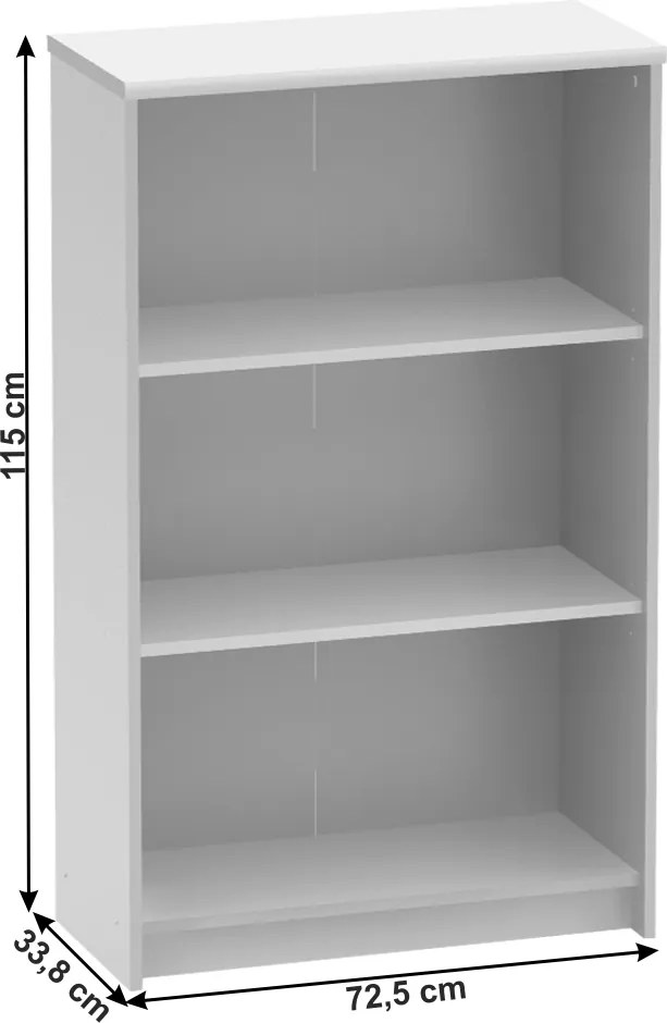 Irodai polcos szekrény, fehér, JOHAN 2 NEW 03