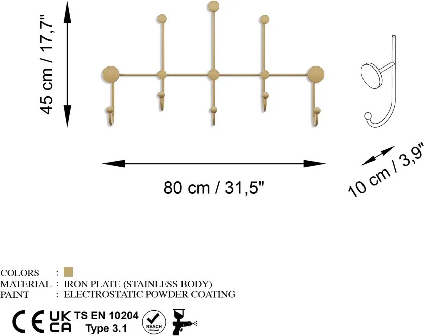 Fali fogas, 80×45 cm – TR494PYT1132