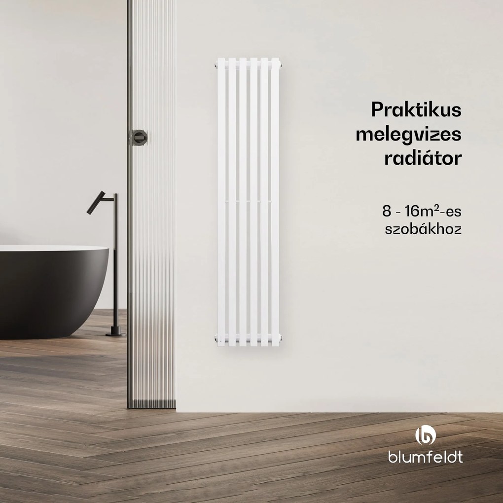 Blumfeldt Delgado radiátor | modern dizájn | 25 x 120 cm | 942 W | középső csatlakozás