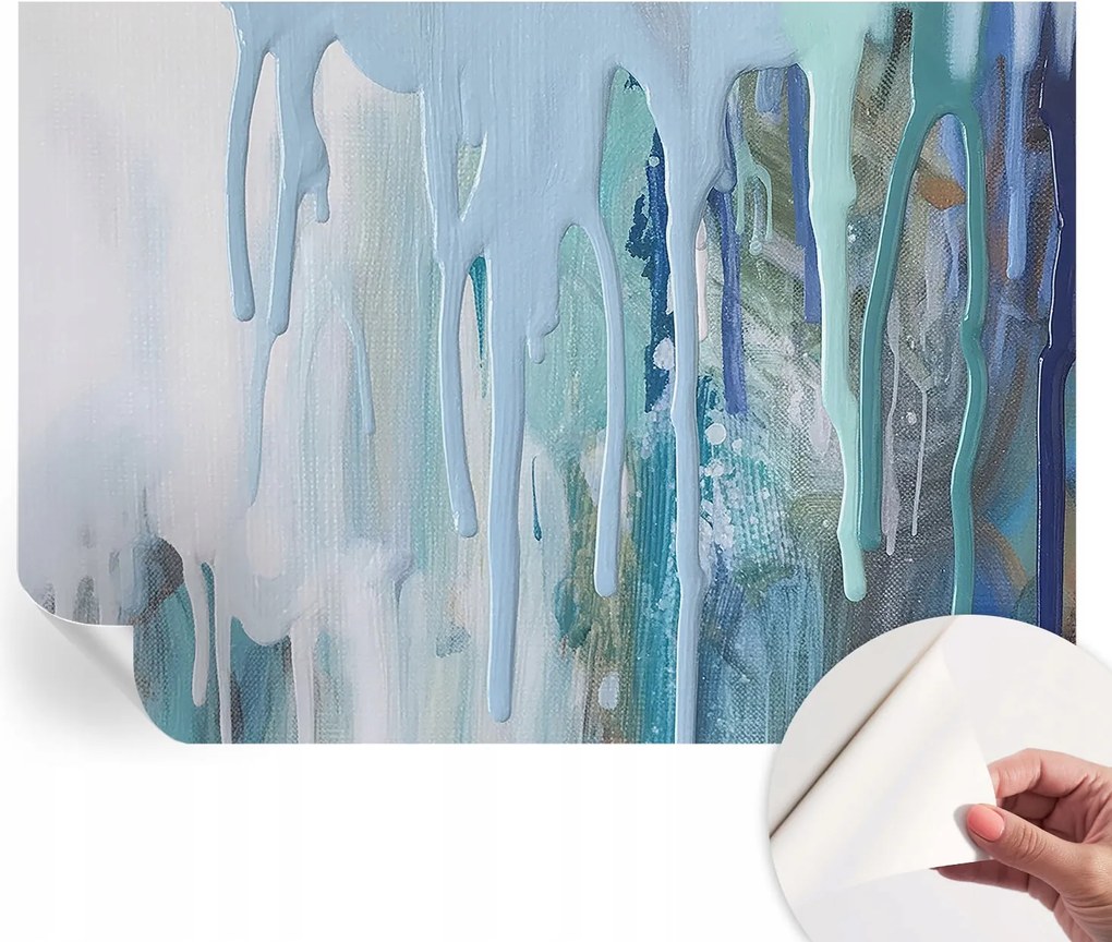 Öntapadós tapéta Falfestmény Prémium Kék zuhatagok 208x146 cm