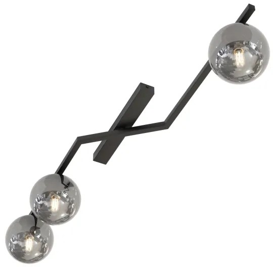 Mennyezeti lámpa NATON 3xE14/10W/230V fekete/füstszínű