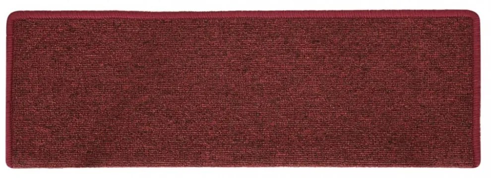 15 db lépcsőszőnyeg 65 x 21 x 4 cm bordó téglalap alakú széllel