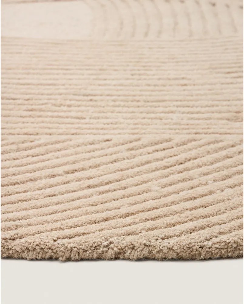 Krémszínű kézi szövésű gyapjú szőnyeg 160x230 cm Domm – Kave Home