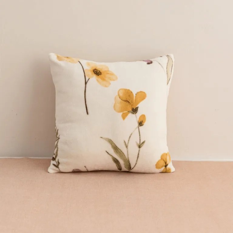 Kétoldalas párnahuzat DUO SENSE WILDELLA 45x45 cm mikroplüss/flanel, krém színű