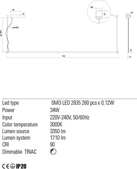 REDO 01-2285 ACROBAT Modern Led Függesztett Lámpa LED IP20