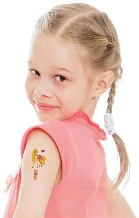 Matrica, tetoválás, 1 ív, 76x120 mm, AVERY ZWECKFORM, Z-Design No.56681, csillámos lovak (AY56681)