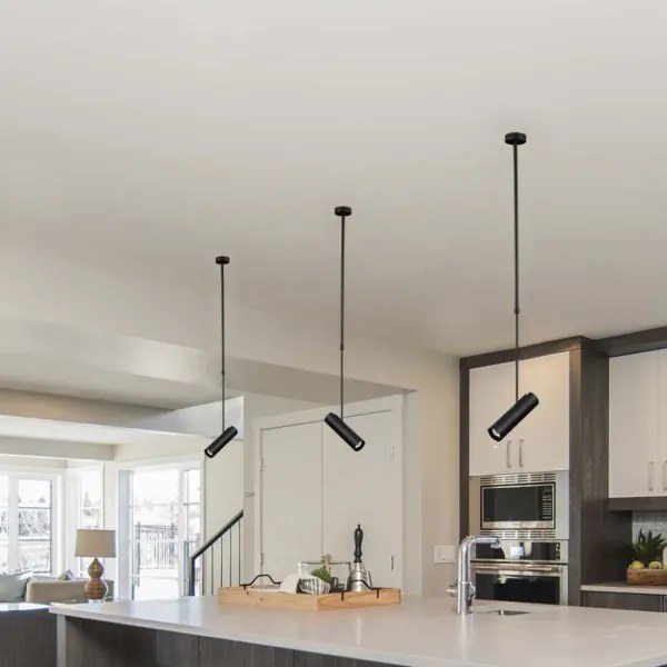 Függeszték 1xGU10/35W/230V fekete rúdon