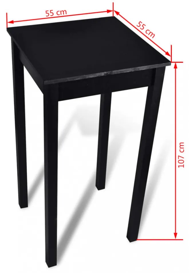 fekete MDF bárasztal 55 x 55 x 107 cm
