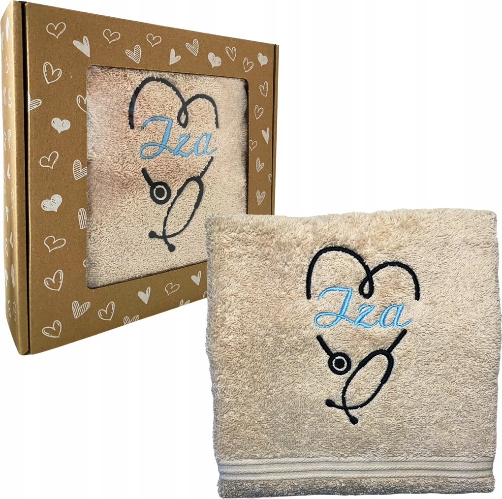 Ajándék Ápolónőnek Orvos törölköző hímzéssel Névre Szóló 70x140