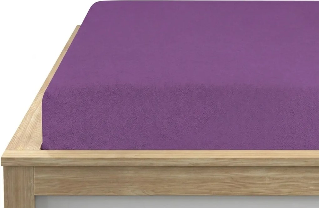 Frottír gumis lepedő PREMIUM lila 180x200 cm