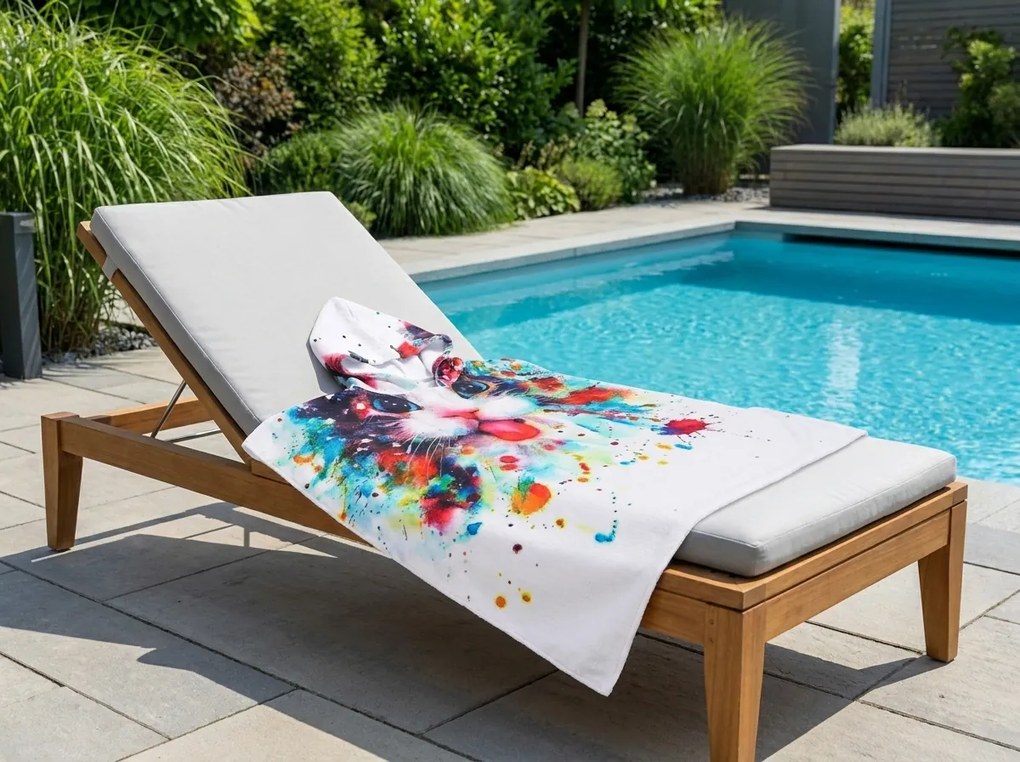 Gyermek poncsó CICÁK színes kivitelben Méret: 60 x 120 cm