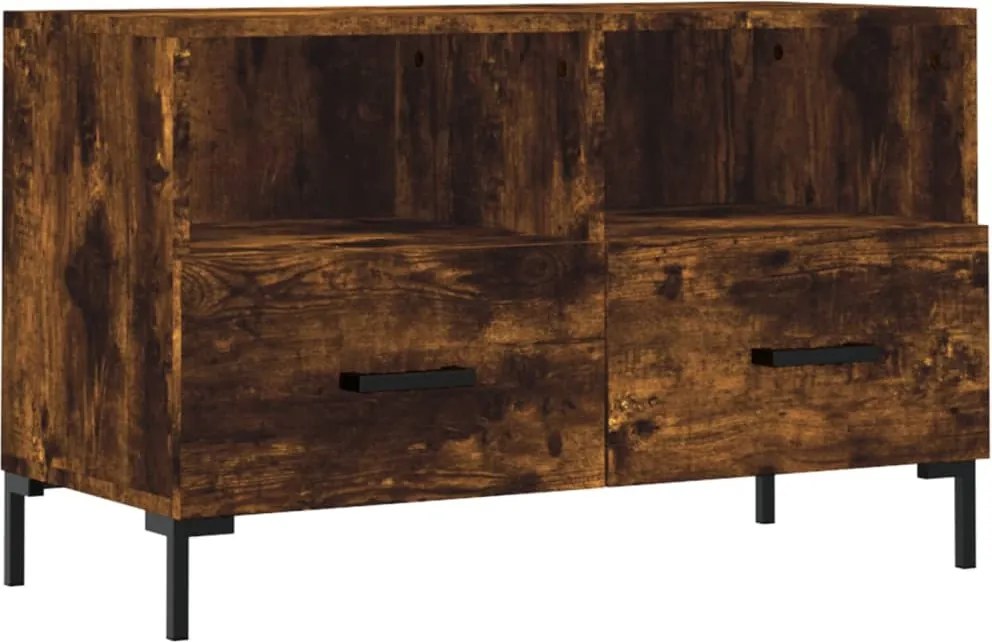 vidaXL füstös tölgy színű szerelt fa TV-szekrény 80 x 36 x 50 cm
