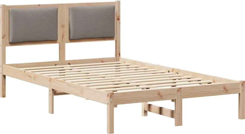 vidaXL Ágykeret fejtámlával Tópszínű 120 x 200 cm Tömör fenyőfa