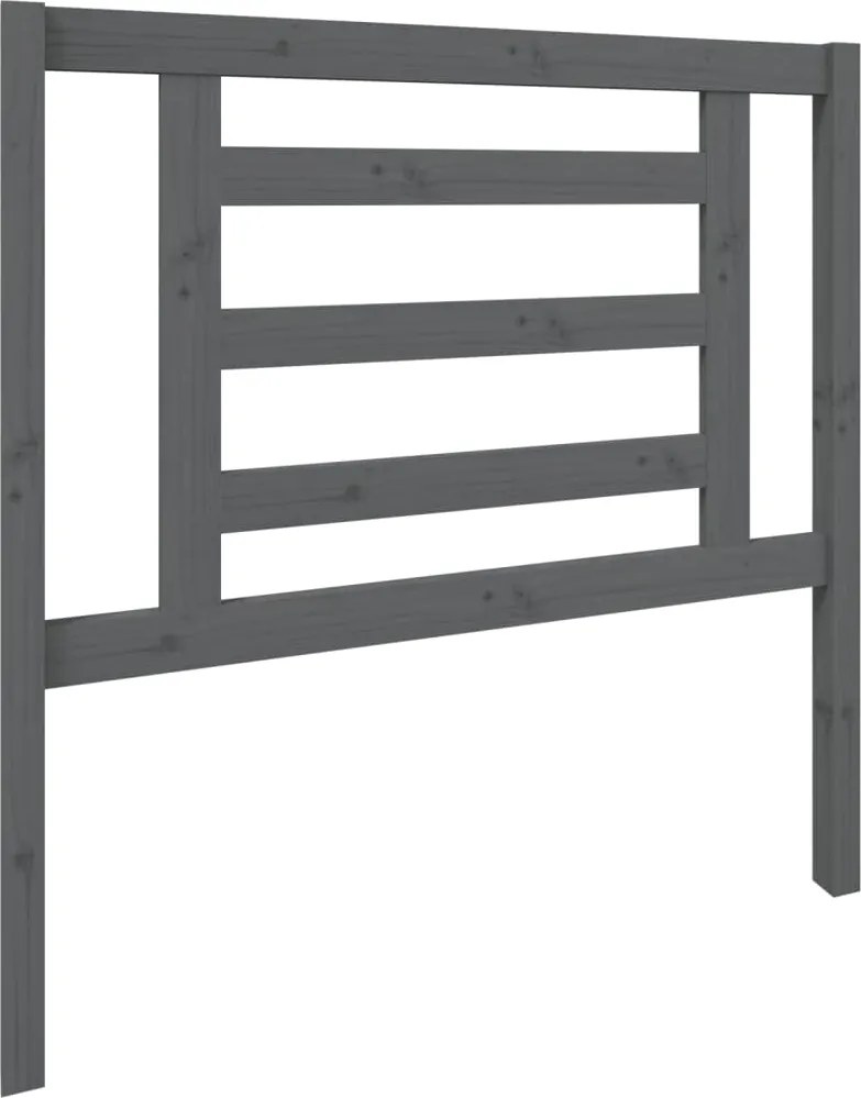 vidaXL szürke tömör fenyőfa ágyfejtámla 96 x 4 x 100 cm