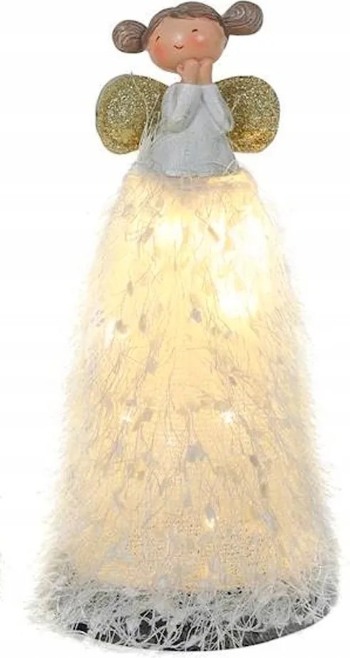 Angyal Figura Led Világító Angyal Dekoráció 23cm Magas Lámpa Dekoráció