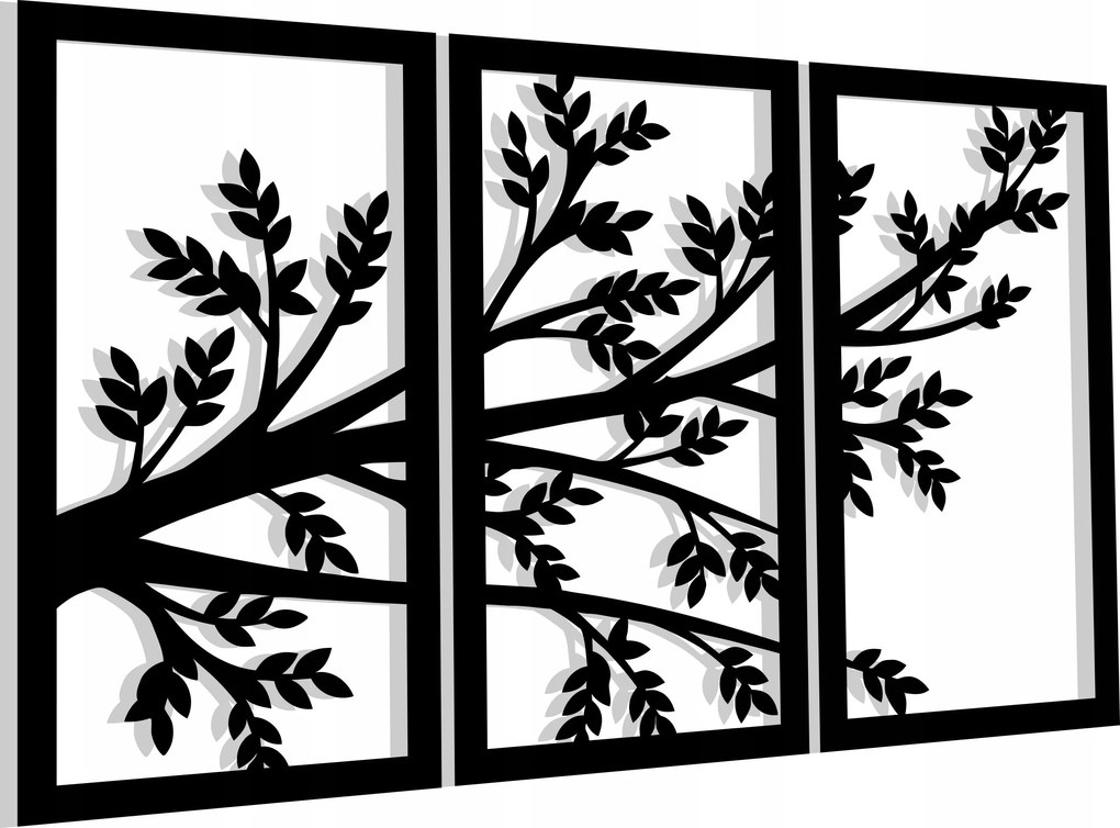 Áttört Kép Panel Triptichon Fa 150CM XXL Színes