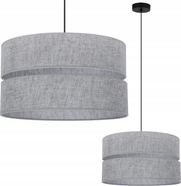 Függő Mennyezeti Lámpa Szimpla Nagy Len Lámpabúra Szürke Boho A Szobába