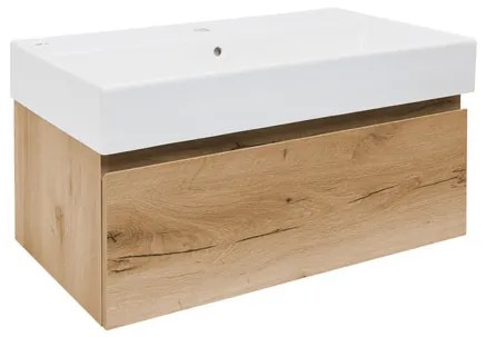 SAT B-Way Fürdőszobaszekrény mosdóval 79x30x45 cm tölgy BWAY80OAKU2