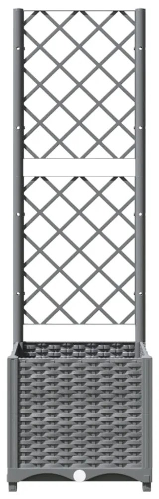 világosszürke PP rácsos kerti ültetőláda 40 x 40 x 136 cm