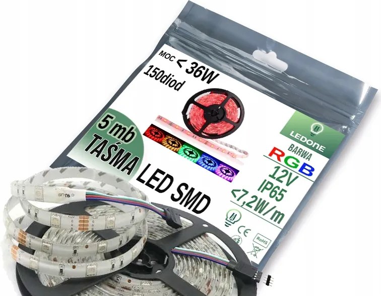 Led Szalag Rgb 150 Smd 5050 5M IP65 vízálló