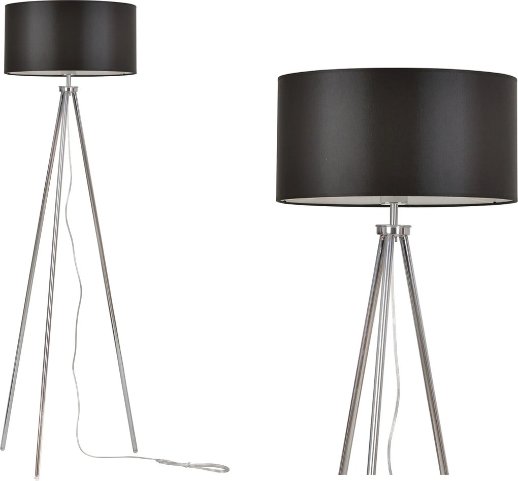 Álló lámpa háromlábú króm lámpabúra 40 cm