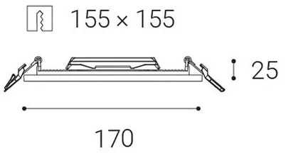 LED2 - LED Fürdőszobai beépíthető lámpa SLIM LED/15W/230V IP43 CRI 90