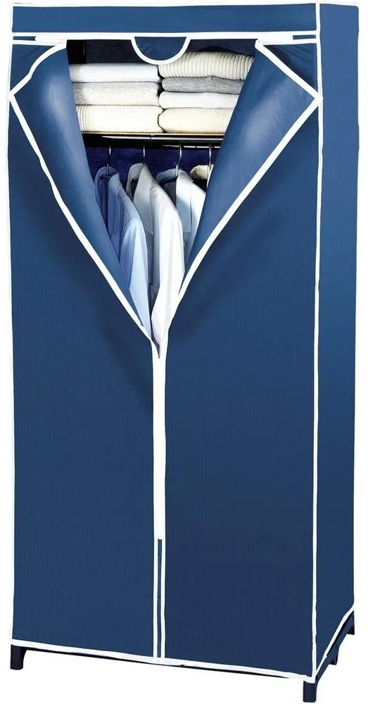 Kék szövet tárolószekrény, 160 x 50 x 75 cm - Wenko