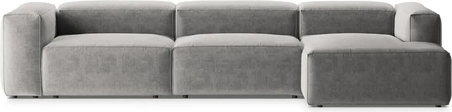 Világosszürke sarokkanapé (jobb oldali-heverő résszel) Bergamo – Cosmopolitan Design