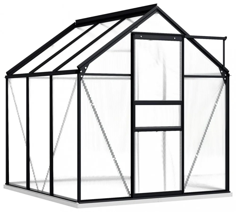 vidaXL antracitszürke melegház alumíniumalapzattal 3,61 m²