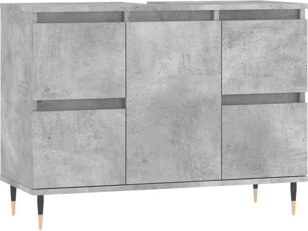 vidaXL betonszürke szerelt fa fürdőszobaszekrény 80 x 33 x 60 cm