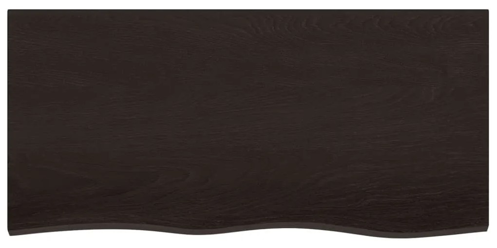 sötétbarna kezelt tömör tölgyfa asztallap 100x50x(2-6) cm