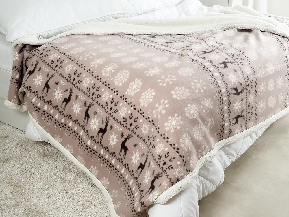 B.E.S. Petrovice Beránková takaró BuffaloHópelyhek szürke-fehér, 150 x 200 cm