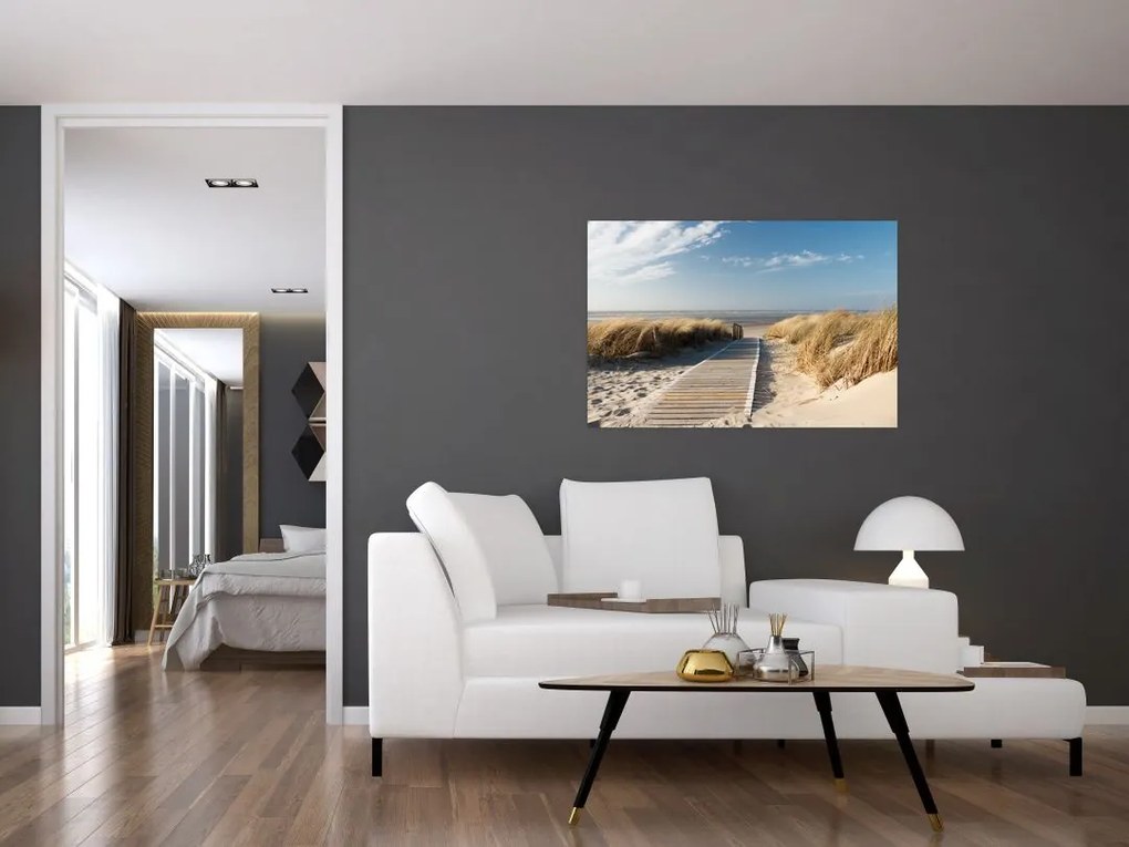 Kép - Homokos strand Langeoog szigetén, Németországban (90x60 cm)