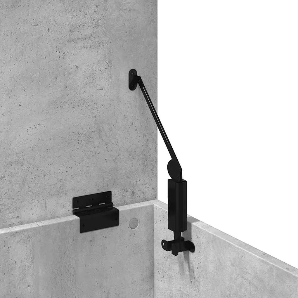betonszürke szerelt fa tárolóláda 90 x 35 x 35 cm