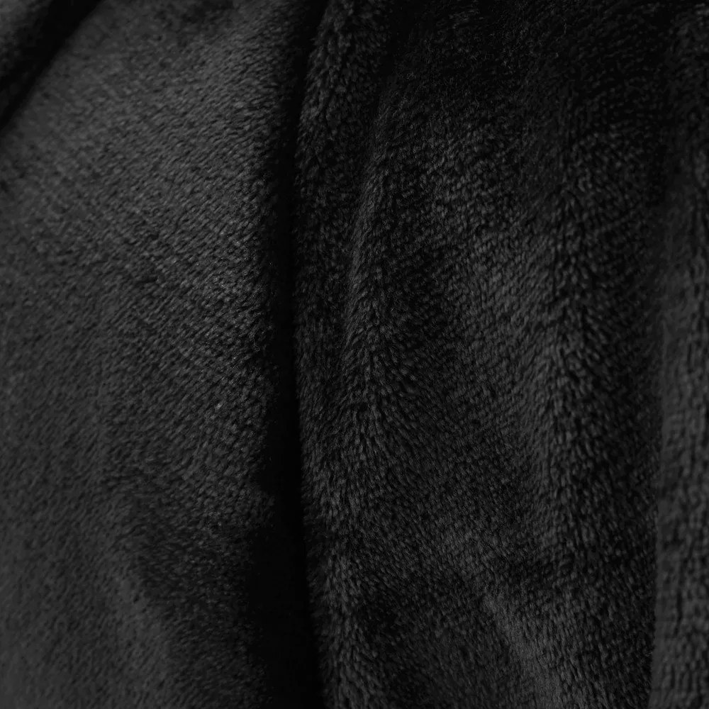Fekete mikroplüss ágytakaró 200x240 cm Raschel Velvet – Catherine Lansfield