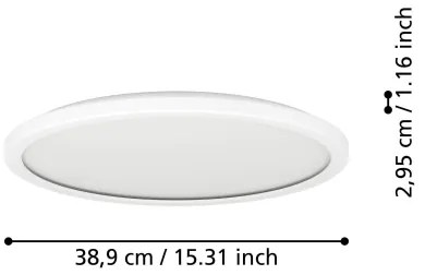 Eglo 901472 -LED RGBW Dimmelhető fürdőszobai lámpa ROVITO 18,5W/230V átm. 38,9cm IP44 fehér