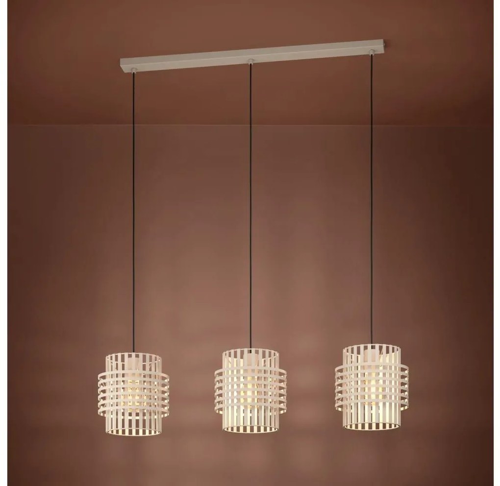 Eglo 390147 - Csillár zsinóron OLTAMAR 3xE27/40W/230V krémes