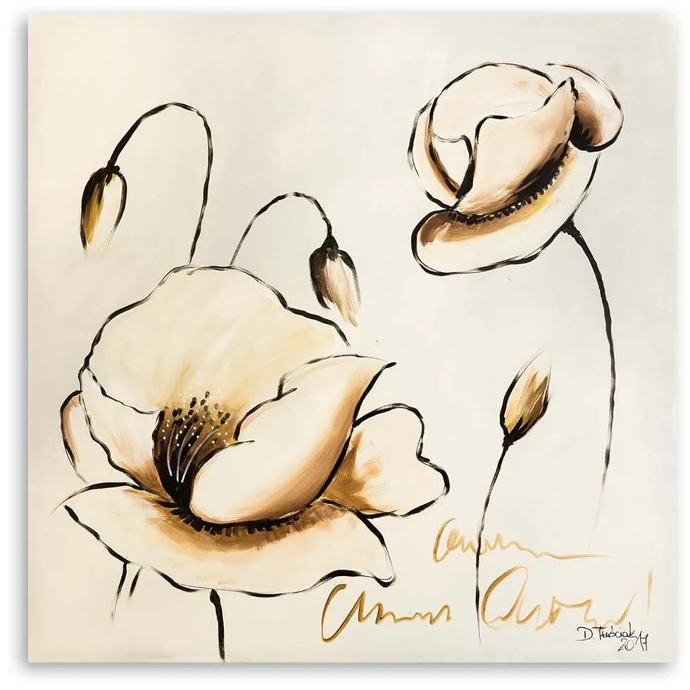 Gario Vászonkép Festett virágok Méret: 50 x 50 cm