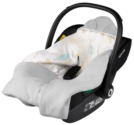 Lionelo - Autósüléshez való pólya TRAVEL SWADDLE 90x90 cm Szürke Léggömb
