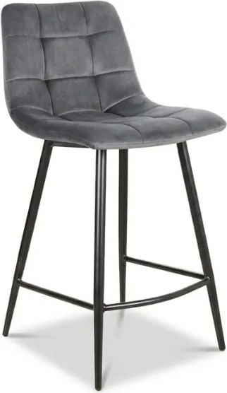 MILA VELVET szürke bárszék fekete lábakkal