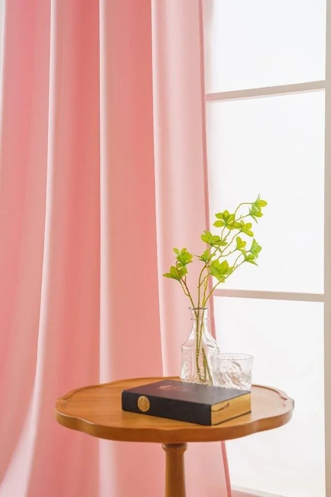 Függöny OXFORD LIGHT 140x250 cm, rózsaszín Felfüggesztés: Fém gyűrűk