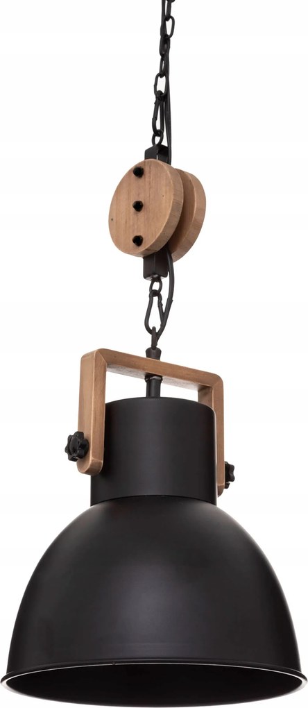 Függőlámpa, Fém, Ø 23 CM, Fekete, Kábelhossz: 80 CM, E27 Foglalat