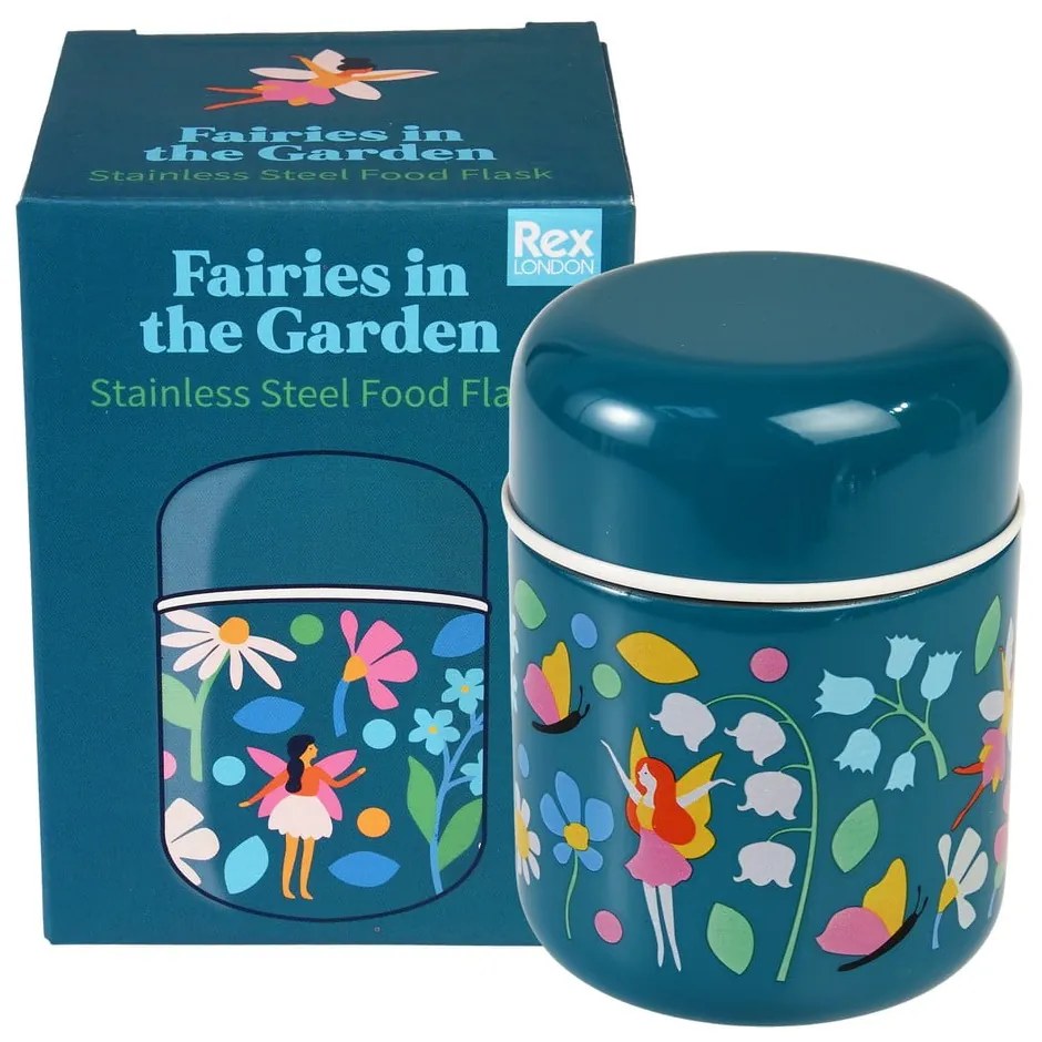 Kék ételtartó gyerek termosz 280 ml Fairies in the Garden – Rex London