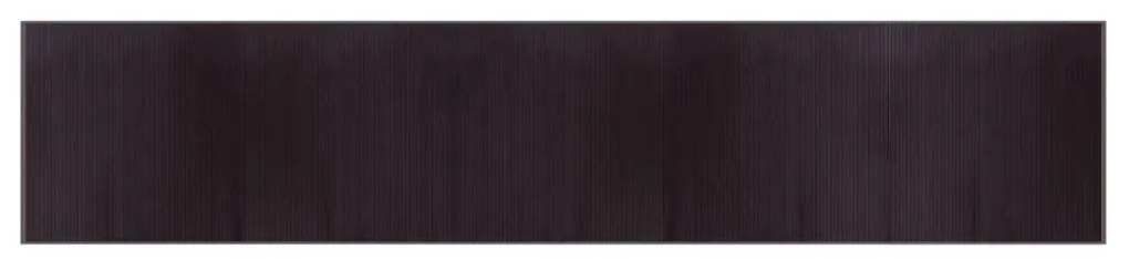 négyszögletű sötétbarna bambusz szőnyeg 100 x 500 cm