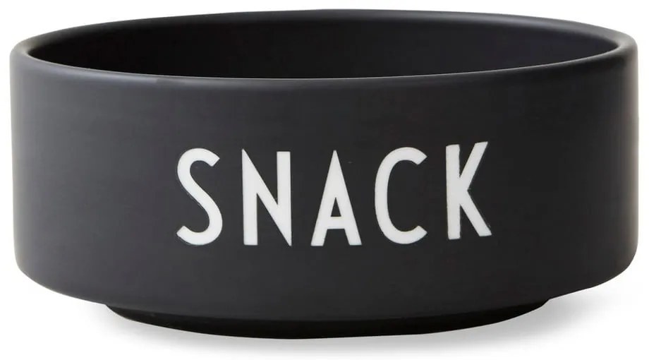 Snack fekete porcelántál, ø 12 cm - Design Letters